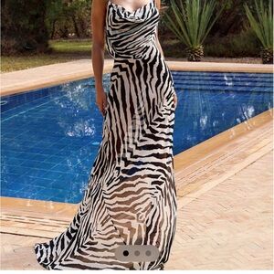 Zebra Print Maxi Dress